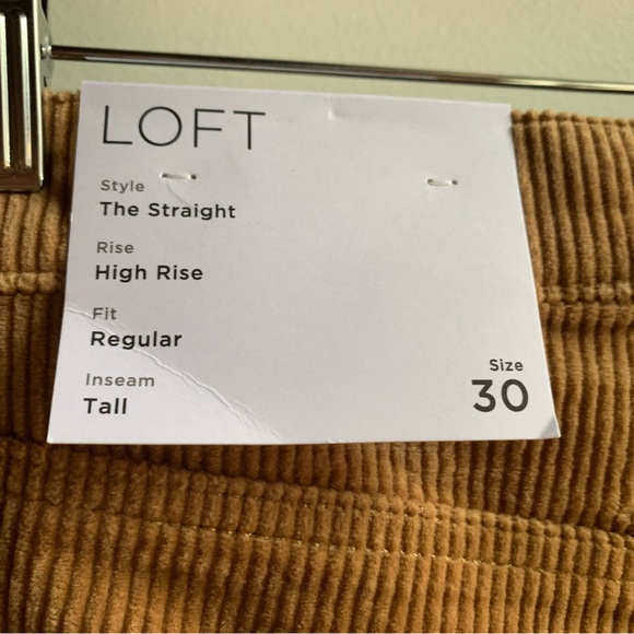 NWT.  LOFT High Rise Straight Fit Corduroys, Womens 10T - Picture 9 of 14
